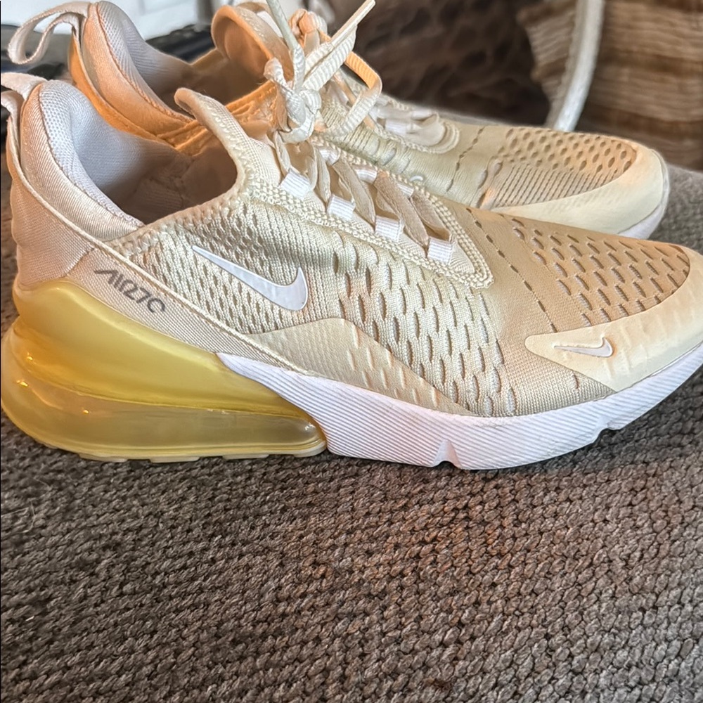 Nike Air Max 270 Cream and Yellow Sneakers
